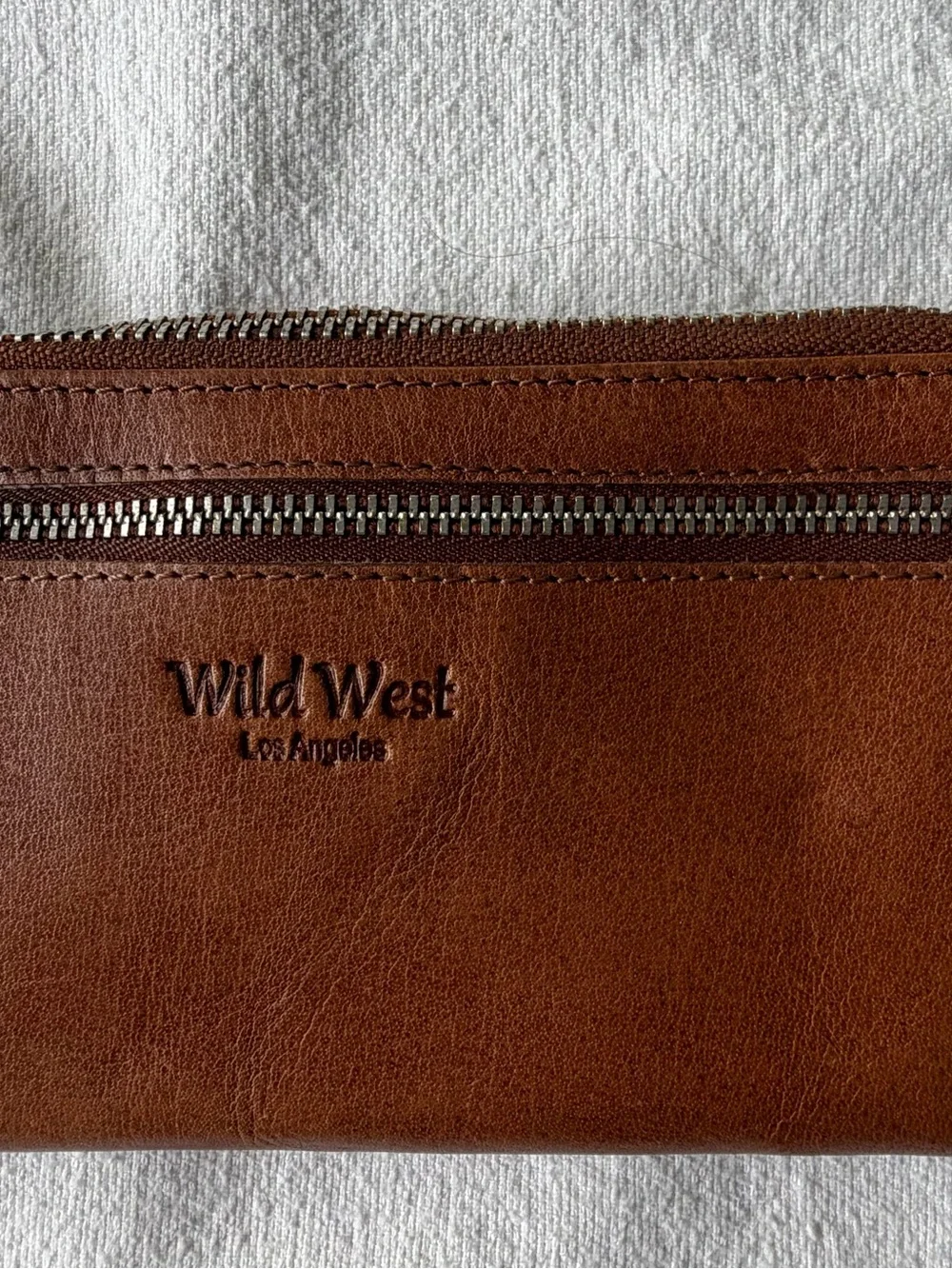 Wild West Los Angeles Brown Leather Zip Wallet for Men